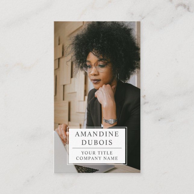 Cartão de visita de Foto Profissional Moderno (Frente)