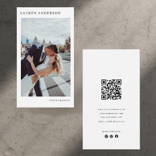 Cartão de visita de Foto Vertical Minimalista com