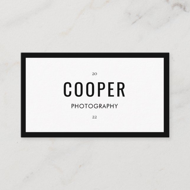 Cartão de visita de Fotografia Branca Chic Classic (Frente)