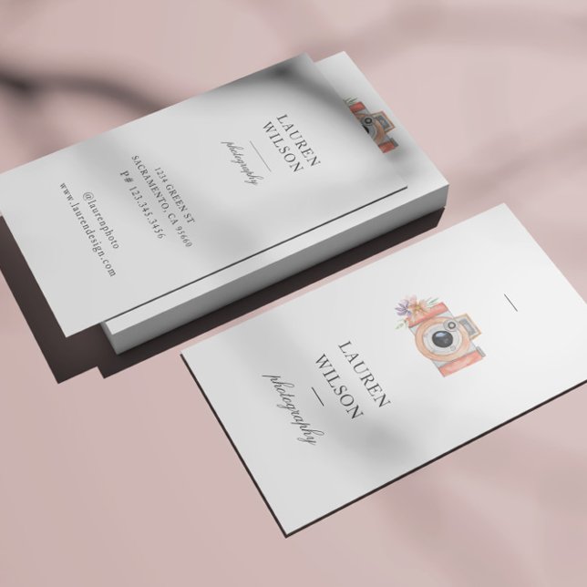 Cartão de visita de Fotografia da Câmera Aquarela (Criador carregado)