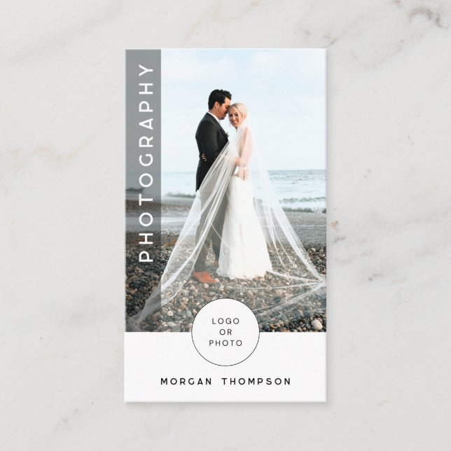 Cartão de visita de Fotografia de Código QR Modern (Frente)