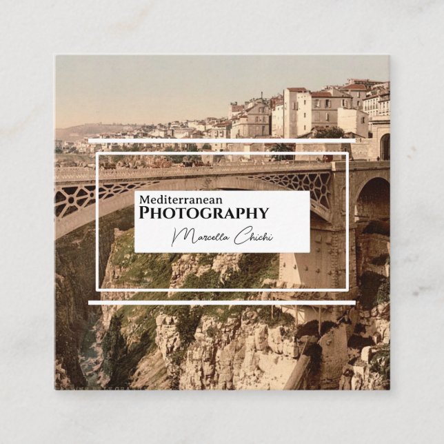 cartão de visita de fotografia de vintage simples (Frente)