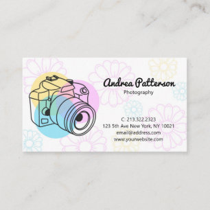 Cartão de Visita de Fotografia Floral Pastel Bonit