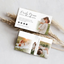 Cartão de visita de fotografia mínima elegante