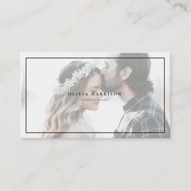 Cartão de visita de fotografia minimalista de luxo (Frente)