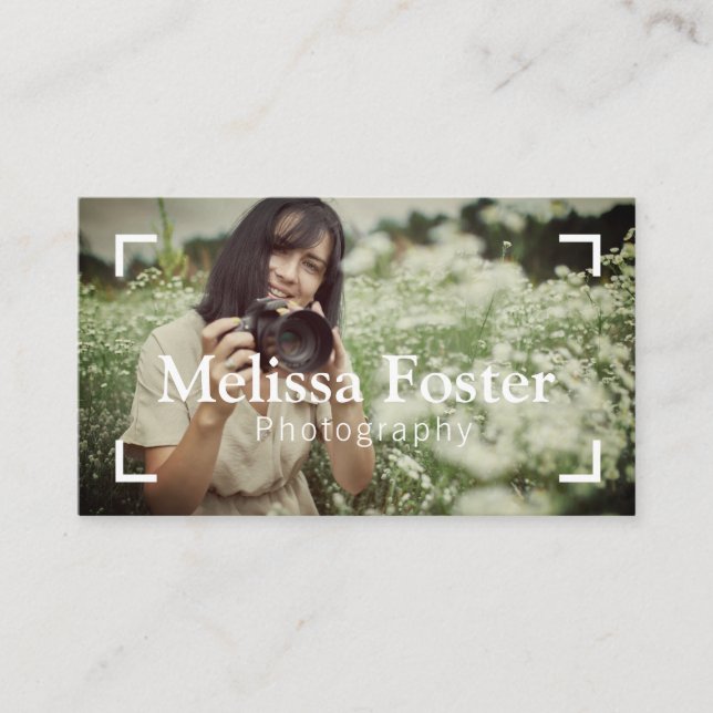 Cartão de visita de Fotografia Personalizada de Qu (Frente)