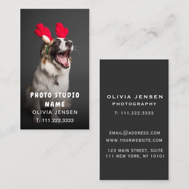 Cartão de visita de fotografia Pet personalizável (Frente/Verso)