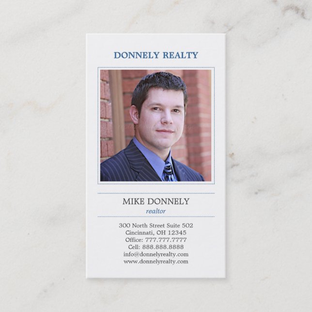 Cartão de visita de Fotografias com Limite Traceja (Frente)