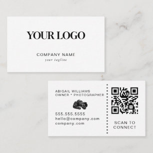 Cartão de Visita de Fotógrafo com Código QR e Logo