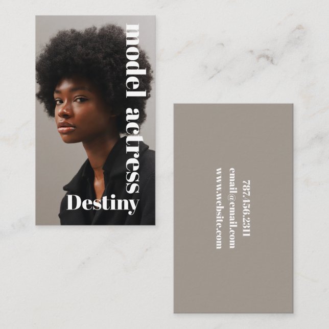 Cartão de visita de Fotógrafo de Capa de Modelo (Frente/Verso)