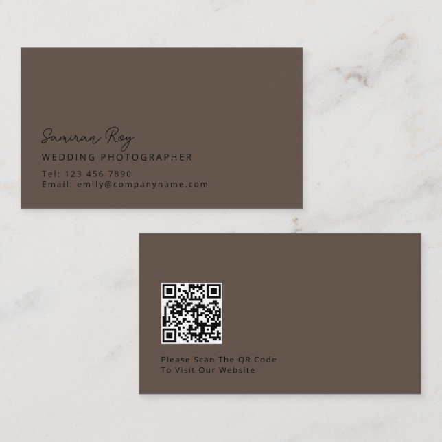 Cartão de visita de Fotógrafo de Casamento com Mar (Frente/Verso)