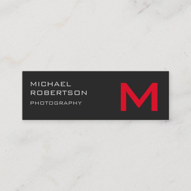 Cartão de visita de Fotógrafo de Monograma de Cinz (Frente)