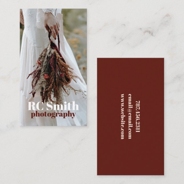 Cartão de visita de Fotógrafo Moderno (Frente/Verso)