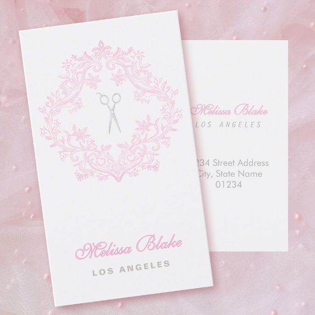 Cartão de visita de fundo da cinza de Hairstylist (Criador carregado)