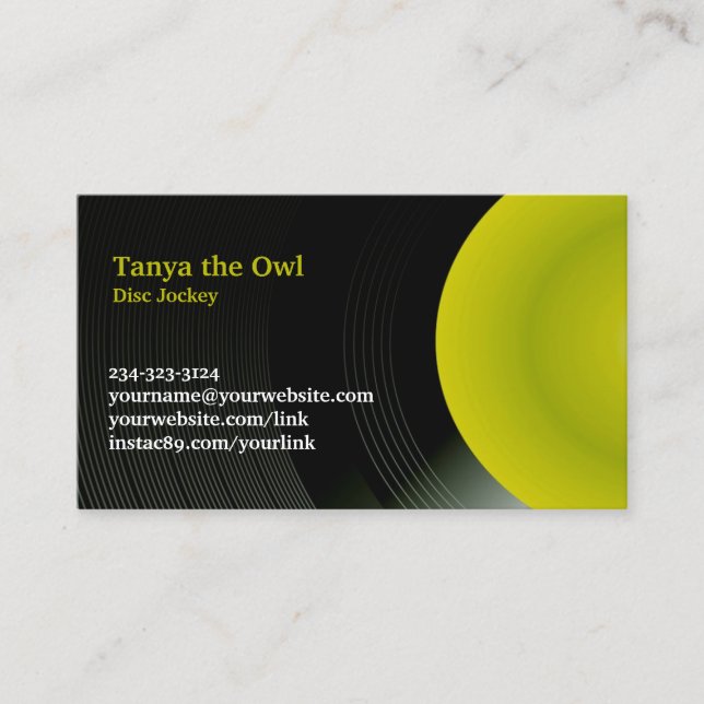 Cartão de visita de fundo do CD DJ (Frente)