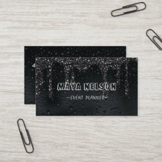 Cartão de visita de fundo preto Legal e chuvoso de