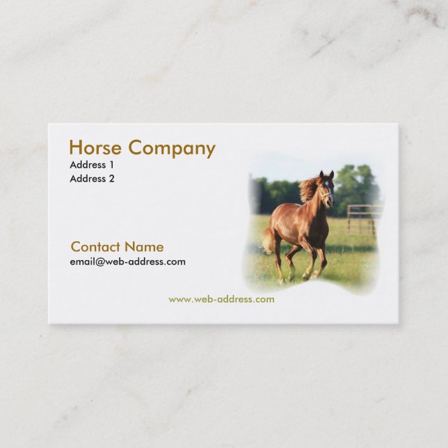 Cartão de visita de galope do cavalo (Frente)