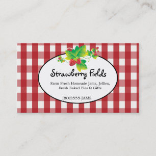 Cartão de visita de Gingham Country Red & White