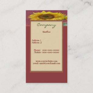 Cartão de visita de girassol