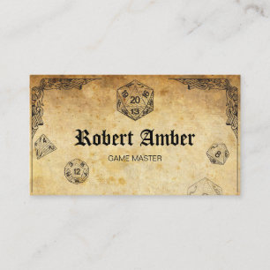 Cartão de visita de GM de Dados RPG Personalizávei
