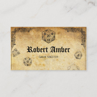 Cartão de visita de GM de Dados RPG Personalizávei