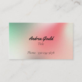 Cartão de visita de Gradiente Verde Rosa Simples