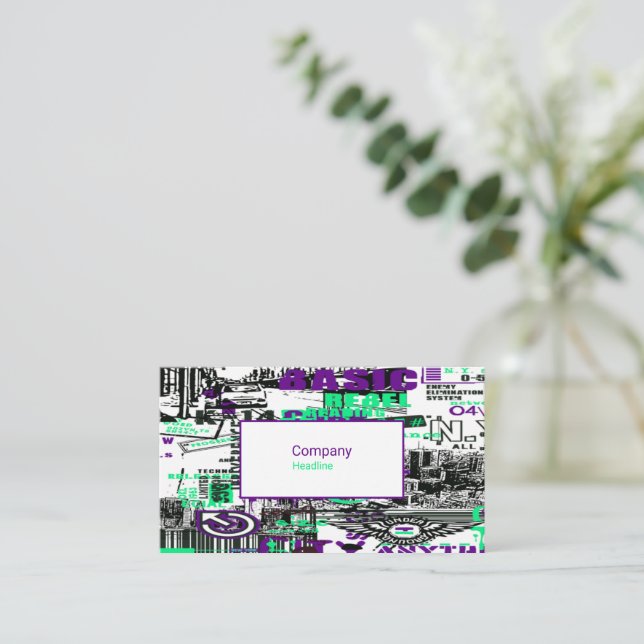 Cartão de visita de Grafite urbano (Em pé/Frente)