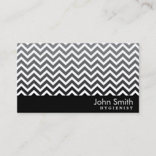 Cartão de visita de Hygienist. Chevron Preto e Br