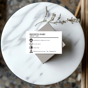 Cartão de visita de ícones brancos e pretos