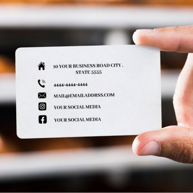 Cartão de visita de Ícones brancos pretos (Criador carregado)