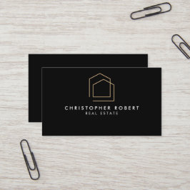 Cartão de Visita de Imobiliária Preto Clássico