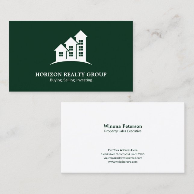 Cartão de visita de Imobiliário para Cima Seta Ver (Frente/Verso)