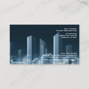 Cartão de Visita de Imóveis Skyline Moderno 🏙️🏡
