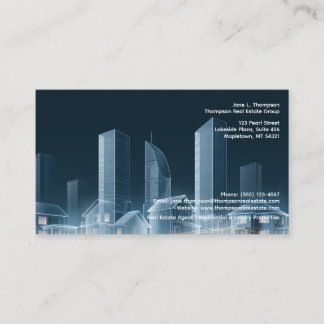 Cartão de Visita de Imóveis Skyline Moderno 🏙️🏡