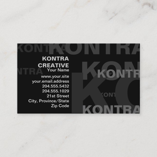 Cartão de visita de impacto grande do texto (Frente)