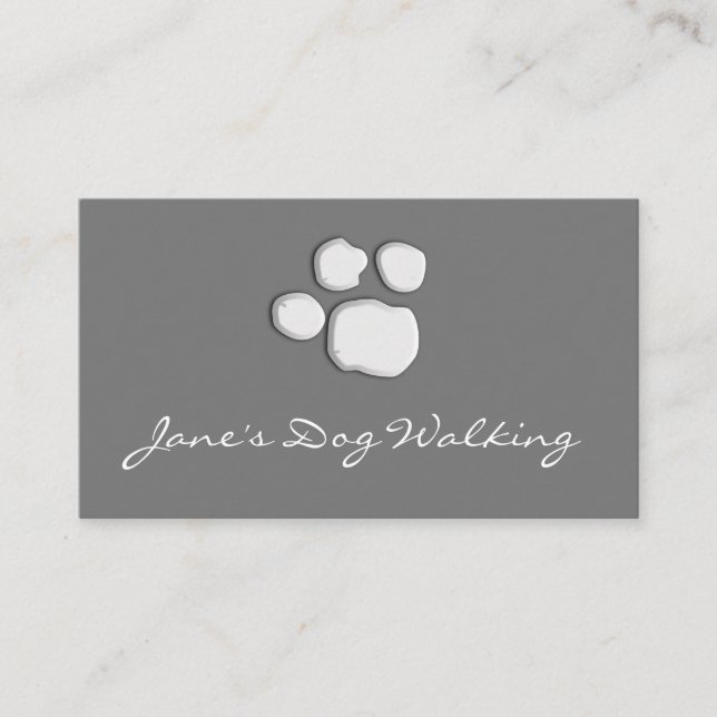 Cartão de visita de Impressão de Cachorro Andando  (Frente)