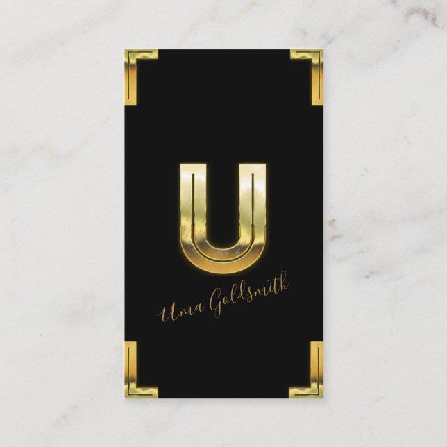 Cartão de visita de Iniciais e Fronteiras da U Dou (Frente)