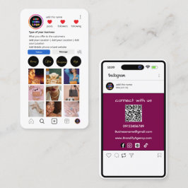 Cartão de visita de Instagram Personalizado | QR d