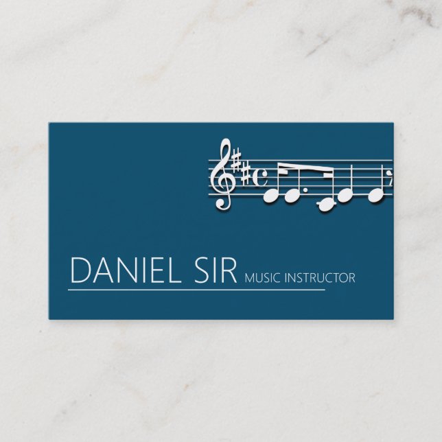 Cartão de visita de Instrutor de Música Profission (Frente)