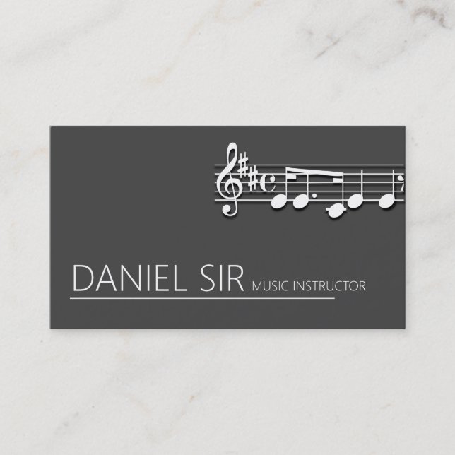Cartão de visita de Instrutor de Música Profission (Frente)