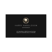 Cartão de visita de jardinagem inicial do ícone da