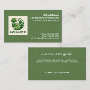Cartão de visita de Landscaper profissional modern