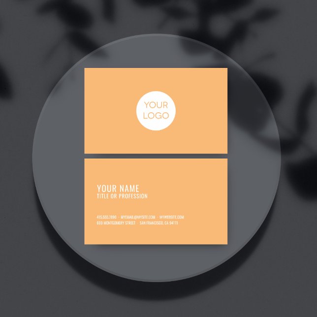Cartão de visita de Laranja Moderno com Logotipo | (Criador carregado)