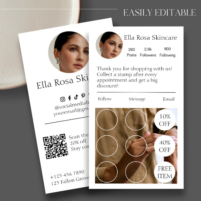 Cartão de visita de lealdade IG simples (Criador carregado)