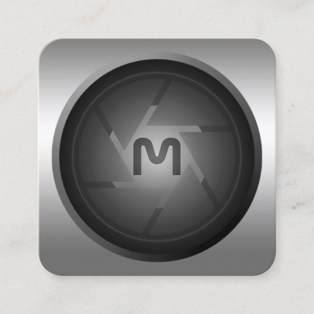 Cartão de visita de lente quadrada da câmara de es (Frente)