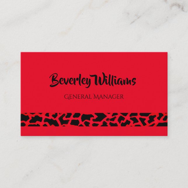 Cartão de visita de Leopardo Vermelho (Frente)