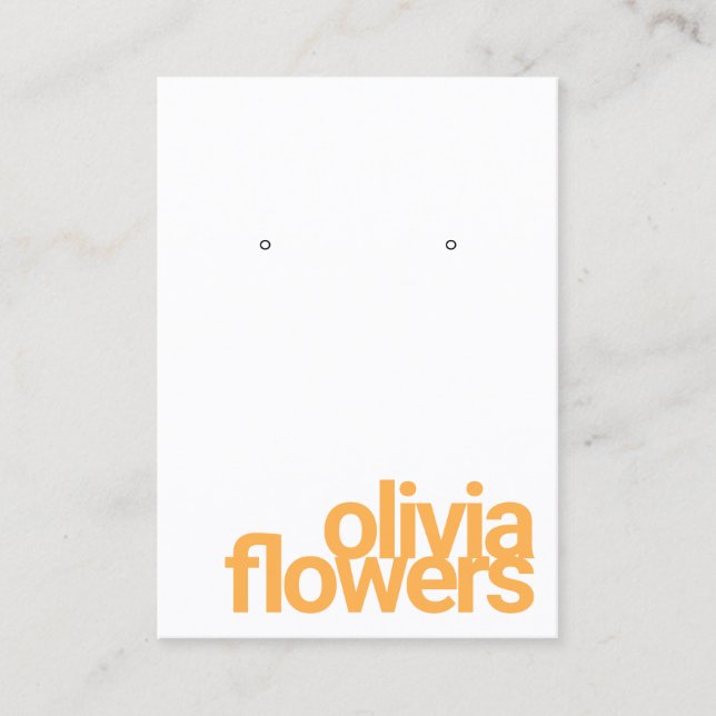 Cartão de visita de Letra Laranja Escuro de Ouvido (Frente)