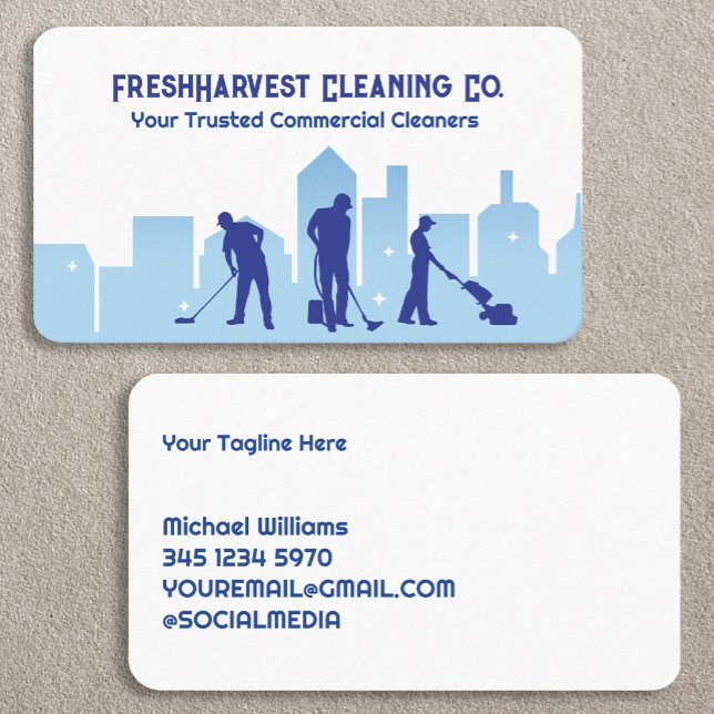 Cartão de visita de limpeza do Janitorial (Janitorial Cleaning Business Cards)