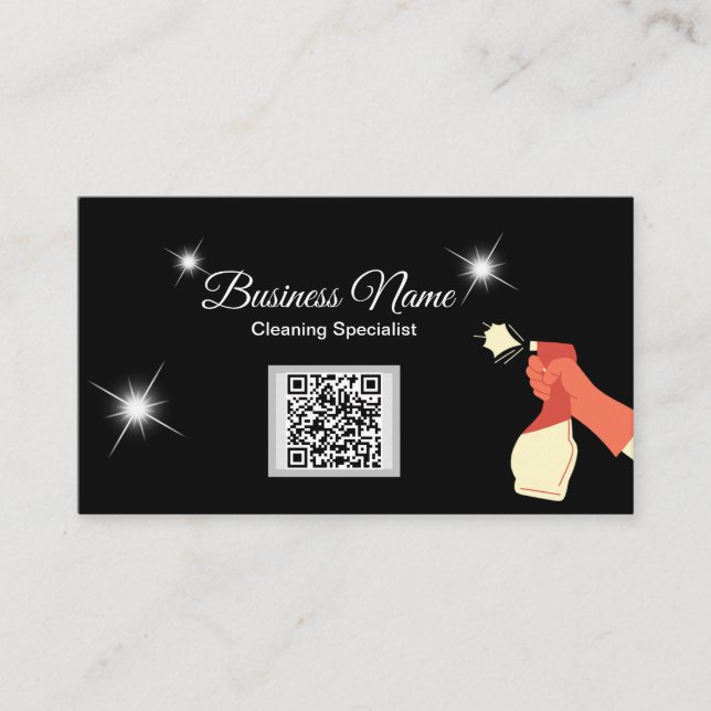Cartão de Visita de Limpeza Personalize Seu Código (Frente)