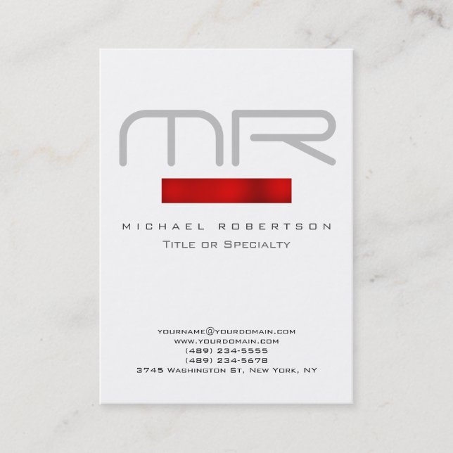Cartão de visita de Limpeza Vermelha do Monograma  (Frente)